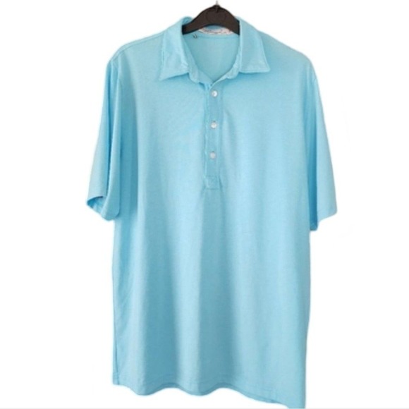 Criquet Other - Criquet Polo Shirt Blue Cotton Blend Golf Preppy Austin TX Made in Peru Medium
